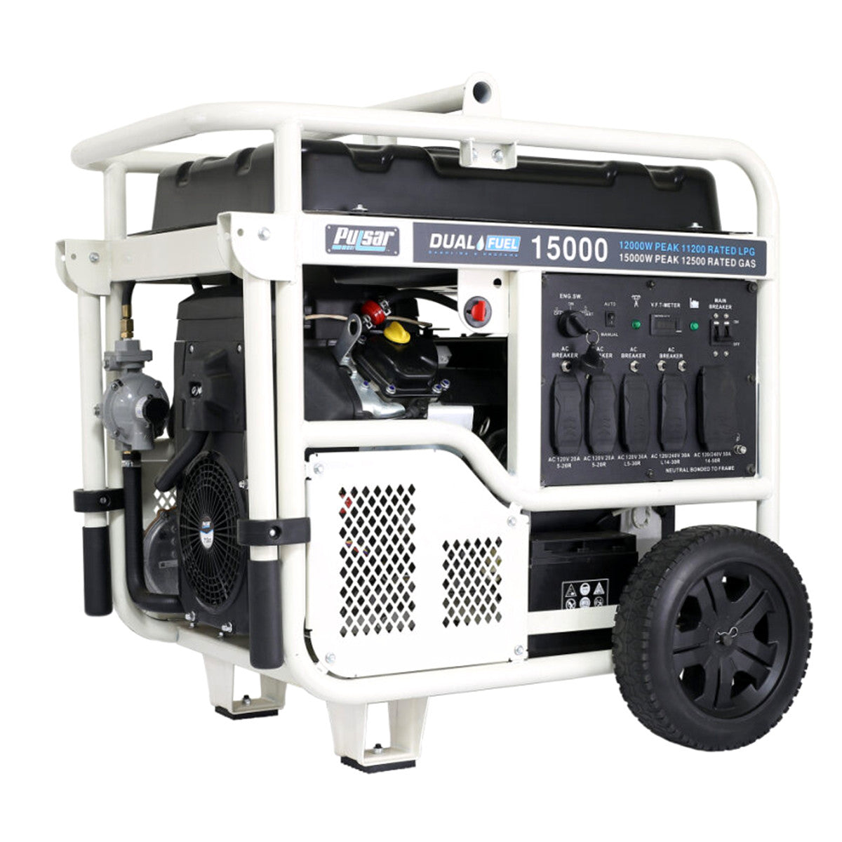 15,000 Watt Dual Fuel Portable Generator – 713cc V-Twin Engine, Electric Start