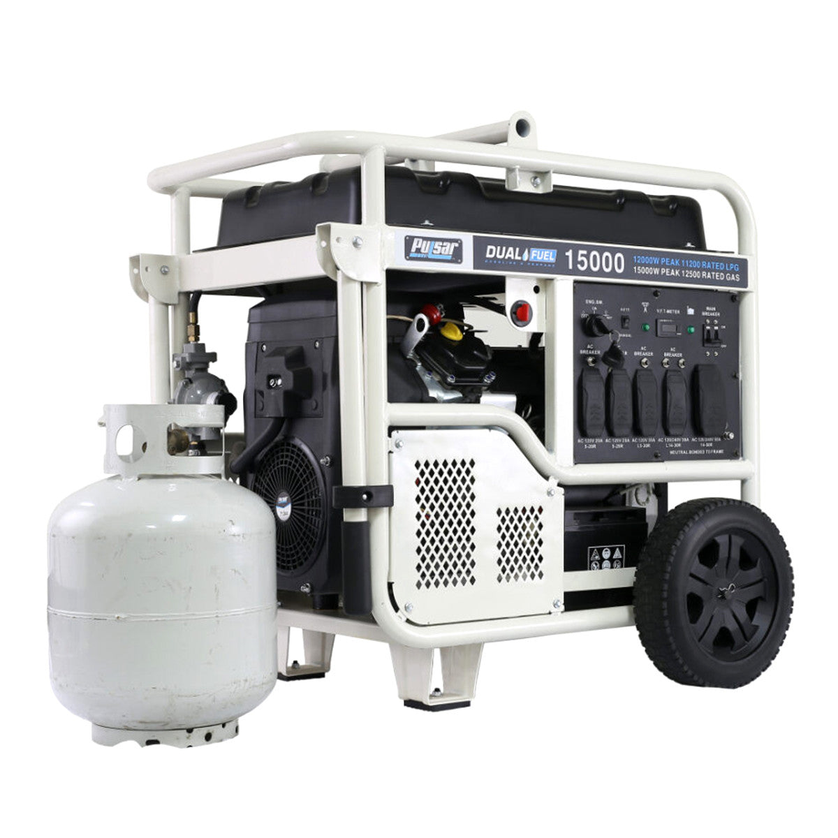 15,000 Watt Dual Fuel Portable Generator – 713cc V-Twin Engine, Electric Start