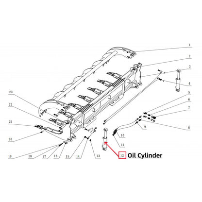 Parts for 78inch Root Grapple Rake#12 Oil Cylinder