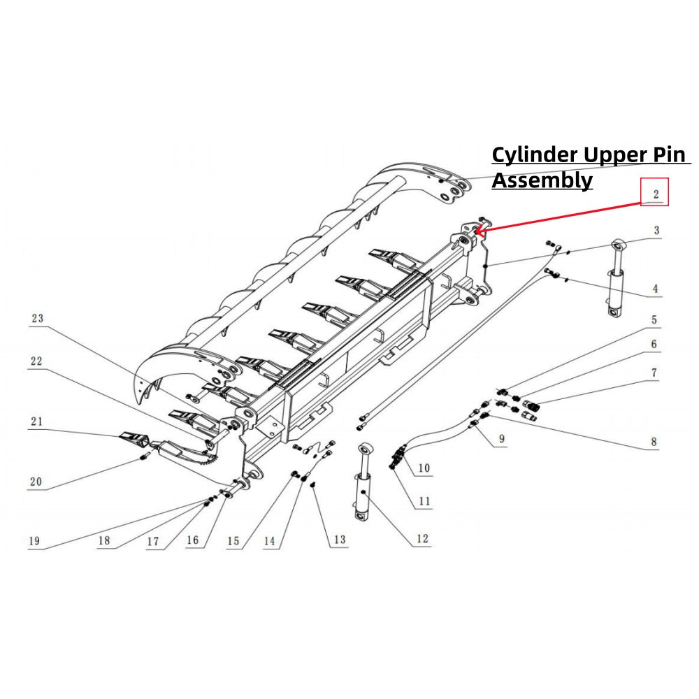 Parts for 78inch Root Grapple Rake#2 Cylinder Upper Pin Assembly