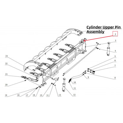 Parts for 78inch Root Grapple Rake#2 Cylinder Upper Pin Assembly
