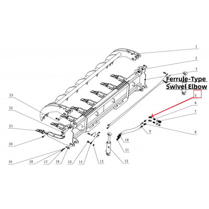 Parts for 78inch Root Grapple Rake#5 Ferrule-Type Swivel Elbow