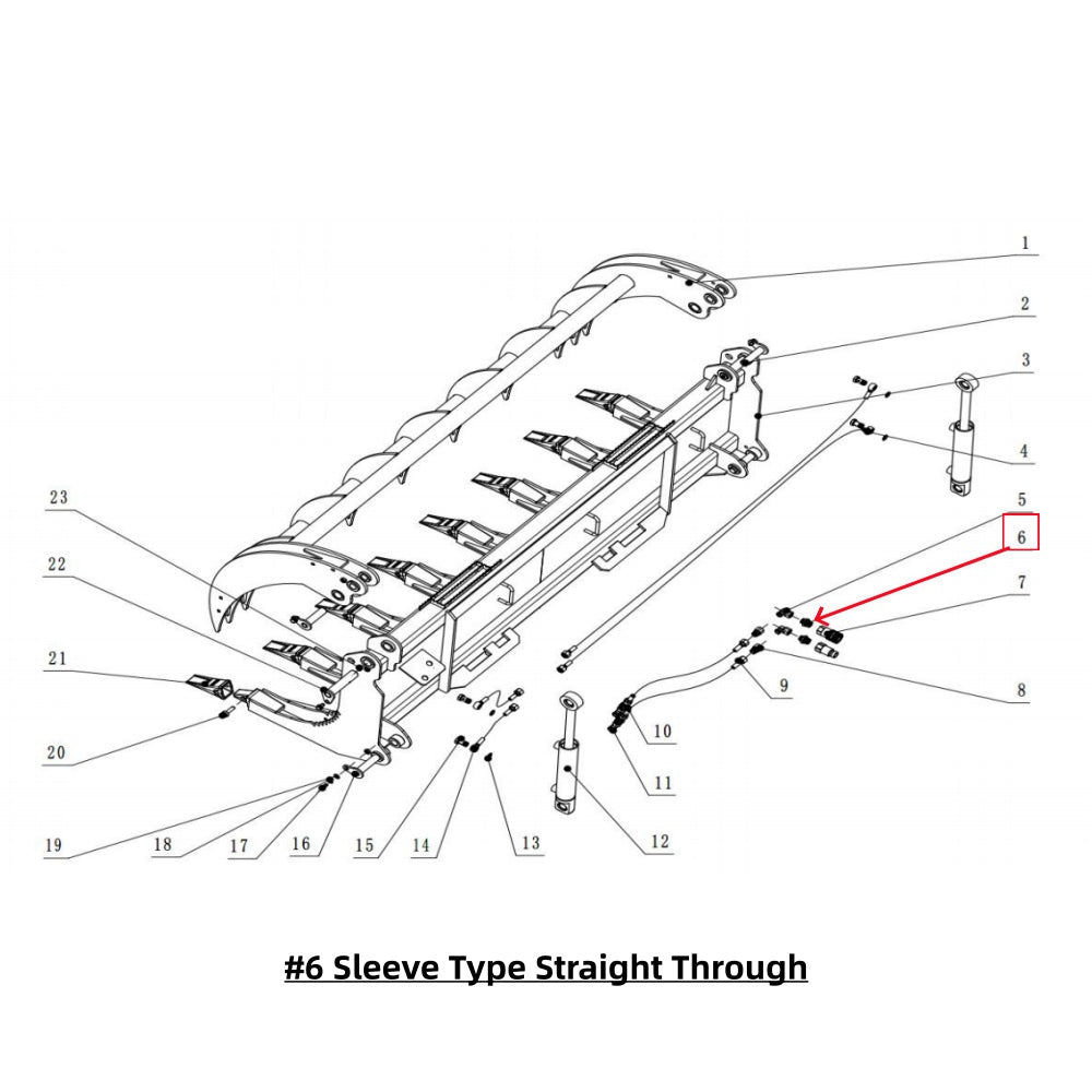 Parts for 78inch Root Grapple Rake#6 Sleeve Type Straight Through