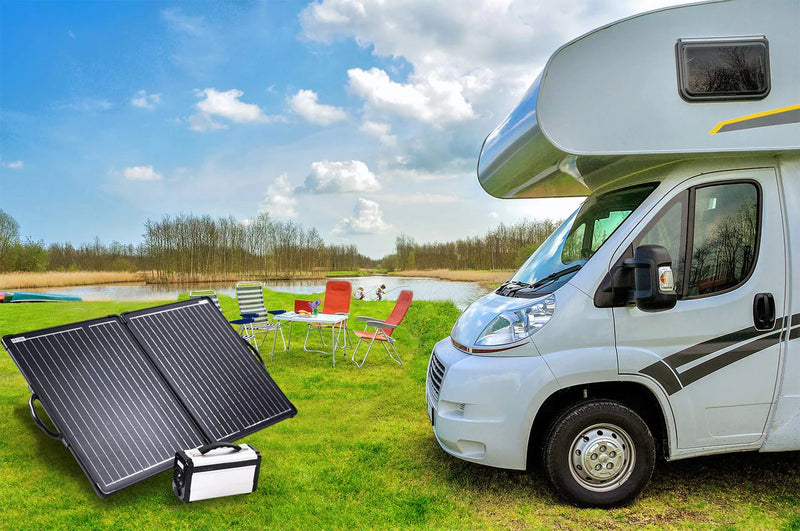 Plk 100W Portable Solar Panel Kit,Lightweight 20A Charge Controller