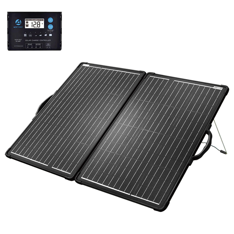 Plk 120W Portable Solar Panel Kit, Lightweight Briefcase with 20A
