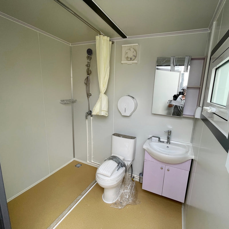 Bastone Portable Toilet with Shower Curtain Style