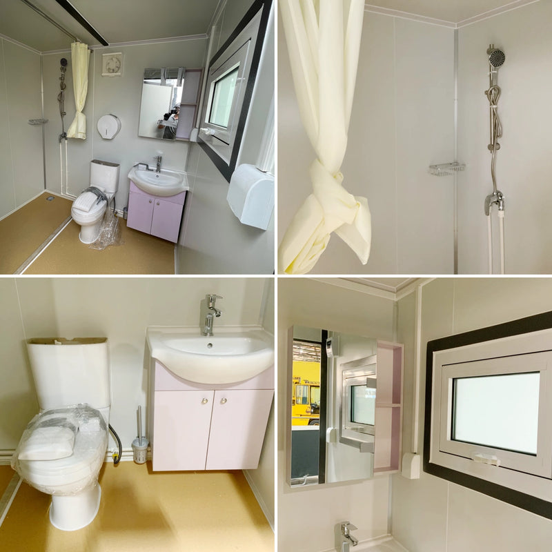 Bastone Portable Toilet with Shower Curtain Style