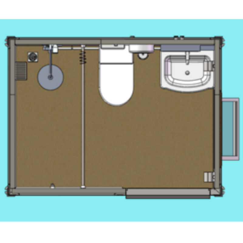 Bastone Portable Toilet with Shower Curtain Style