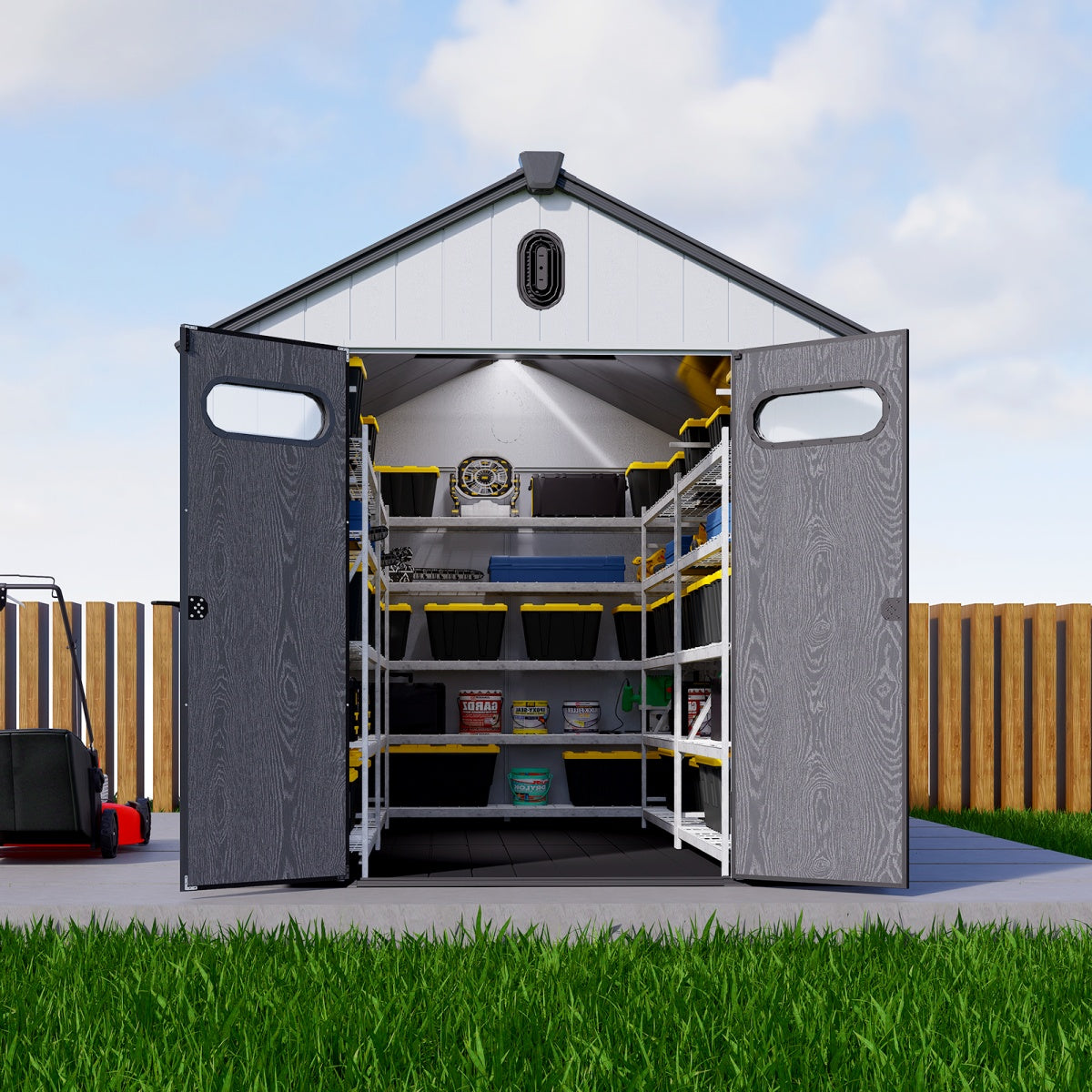 8x12 ft Resin Outdoor Storage Shed with Floor