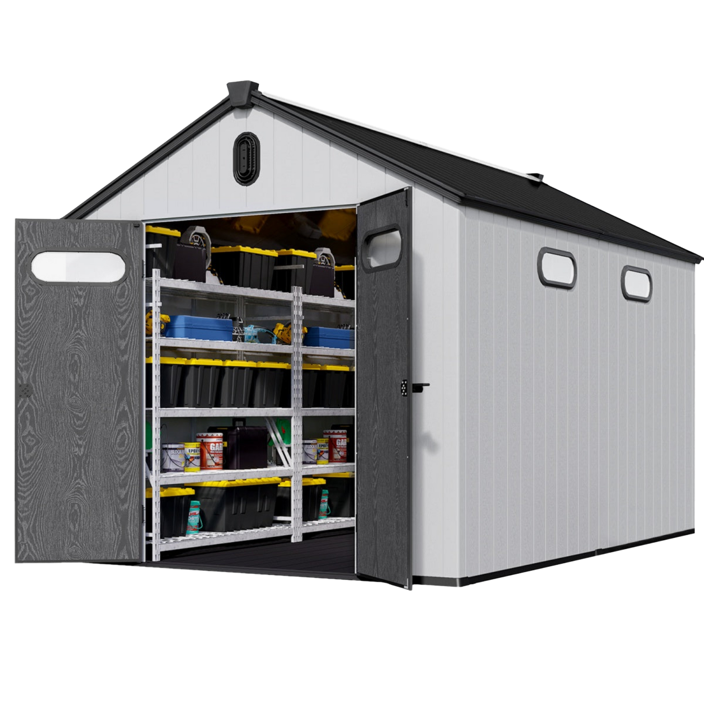 8x12 ft Resin Outdoor Storage Shed with Floor