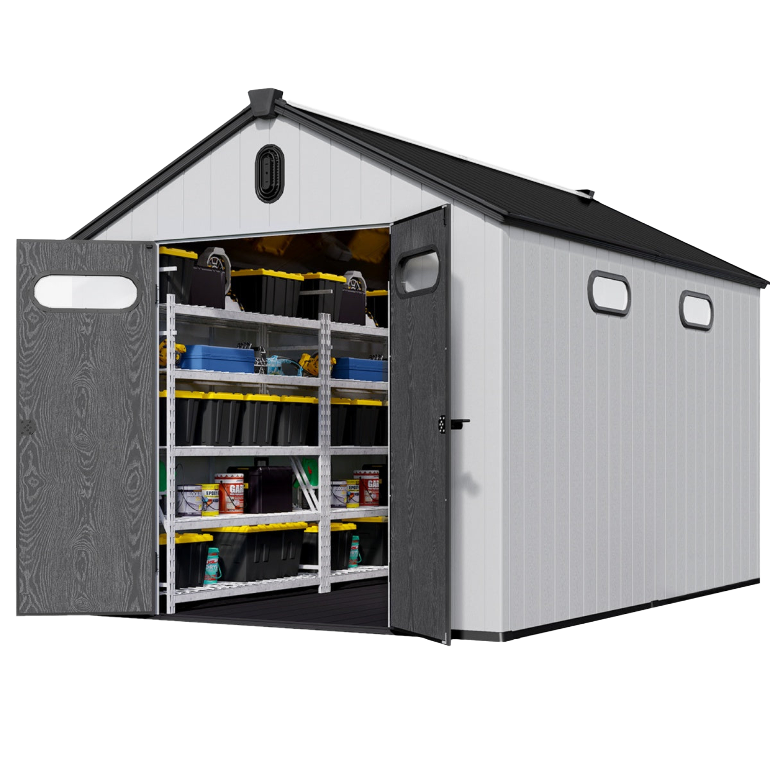 8x12 ft Resin Outdoor Storage Shed with Floor