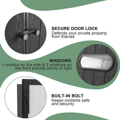 8x12 ft Resin Outdoor Storage Shed with Floor