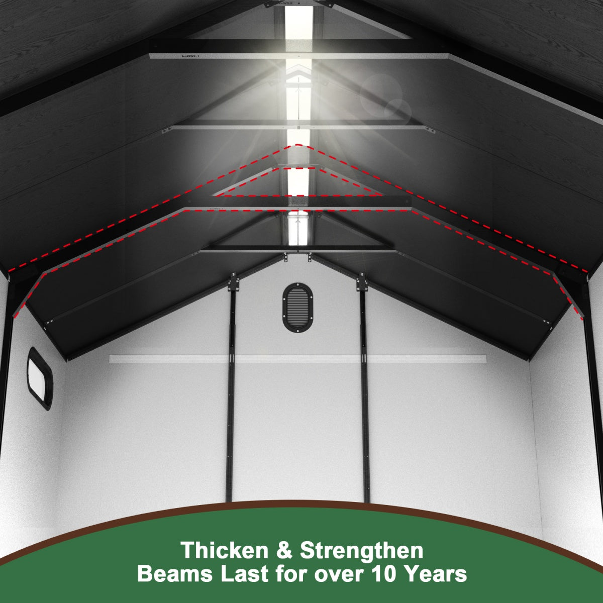 8x12 ft Resin Outdoor Storage Shed with Floor