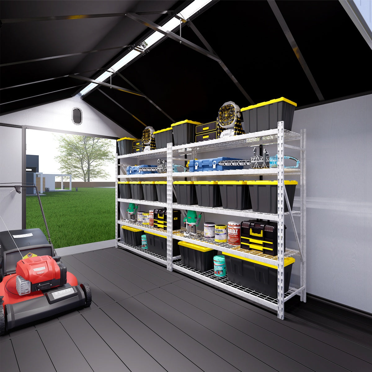 8x12 ft Resin Outdoor Storage Shed with Floor