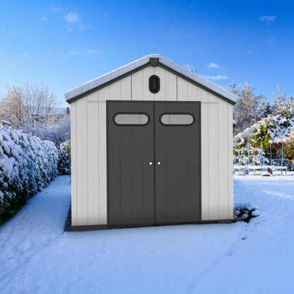 8x12 ft Resin Outdoor Storage Shed with Floor