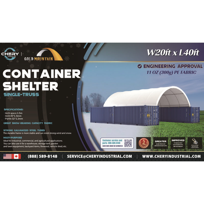 Gold Mountain Shipping Container Canopy Shelter 20'x40'
