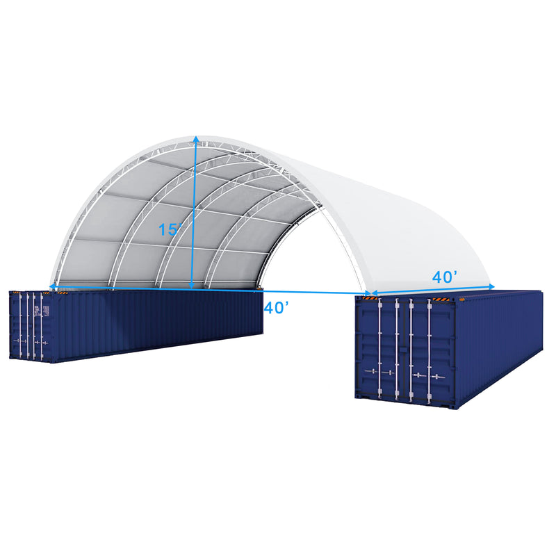 Gold Mountain Shipping Container Canopy Shelter Double Truss 40'x40'x15'