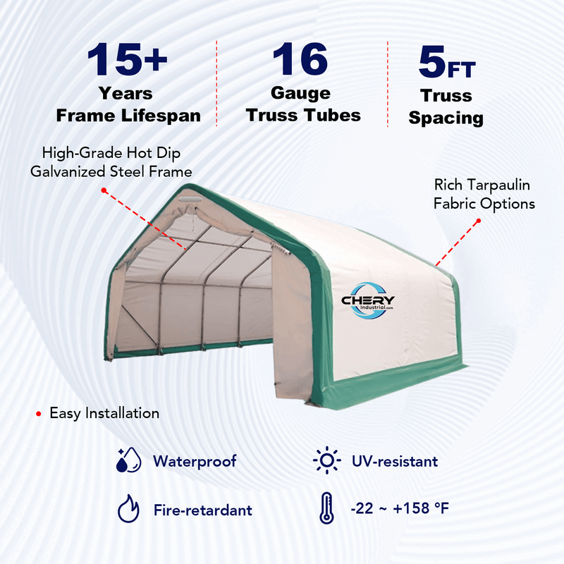 Single Truss Storage Shelter W20'xL20'xH12'
