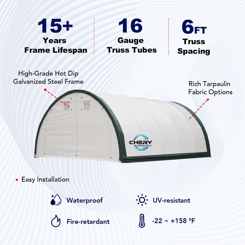 Single Truss Arch Storage Shelter W20'xL42'xH12' Feature