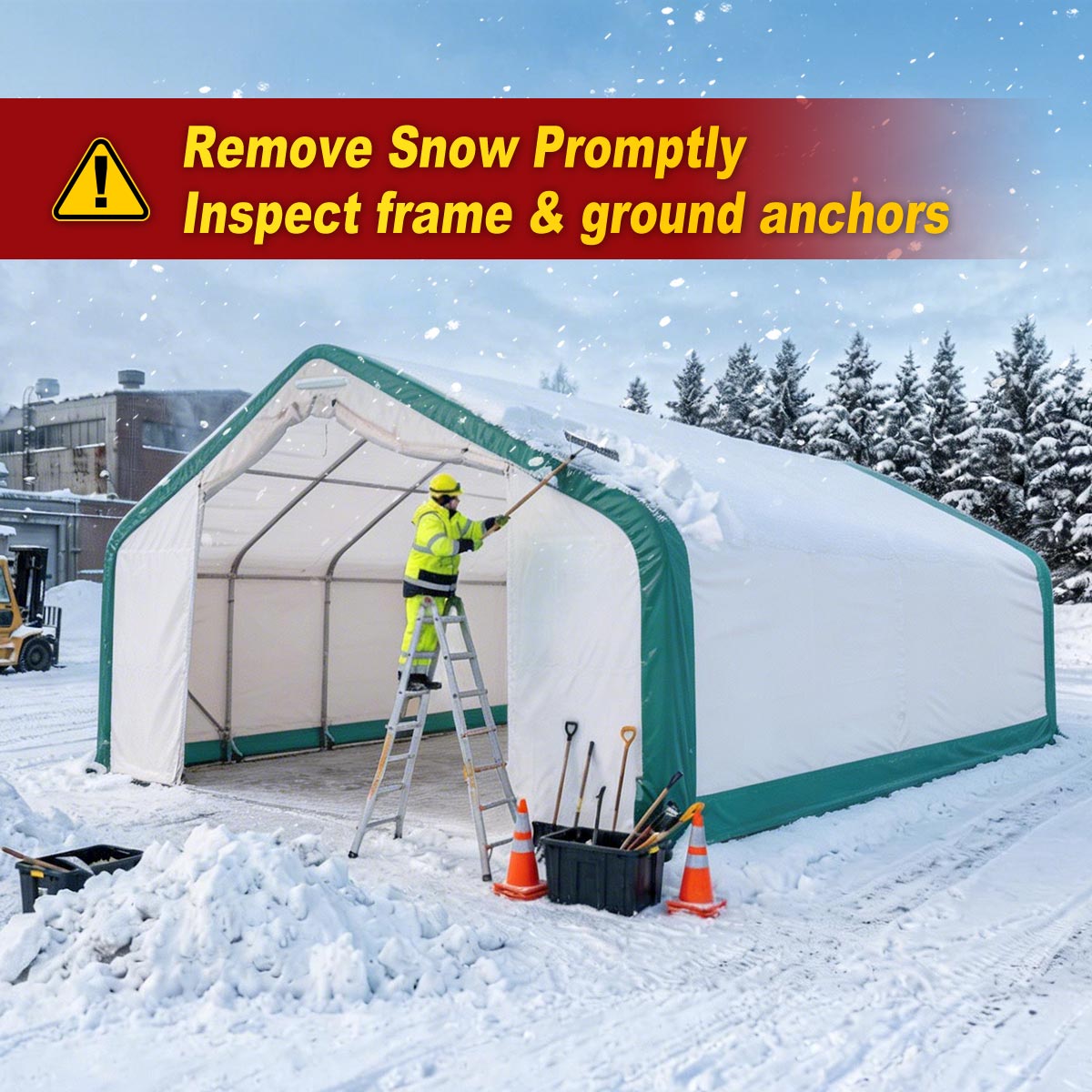 W20'xL20'xH12' Single Truss Storage Shelter