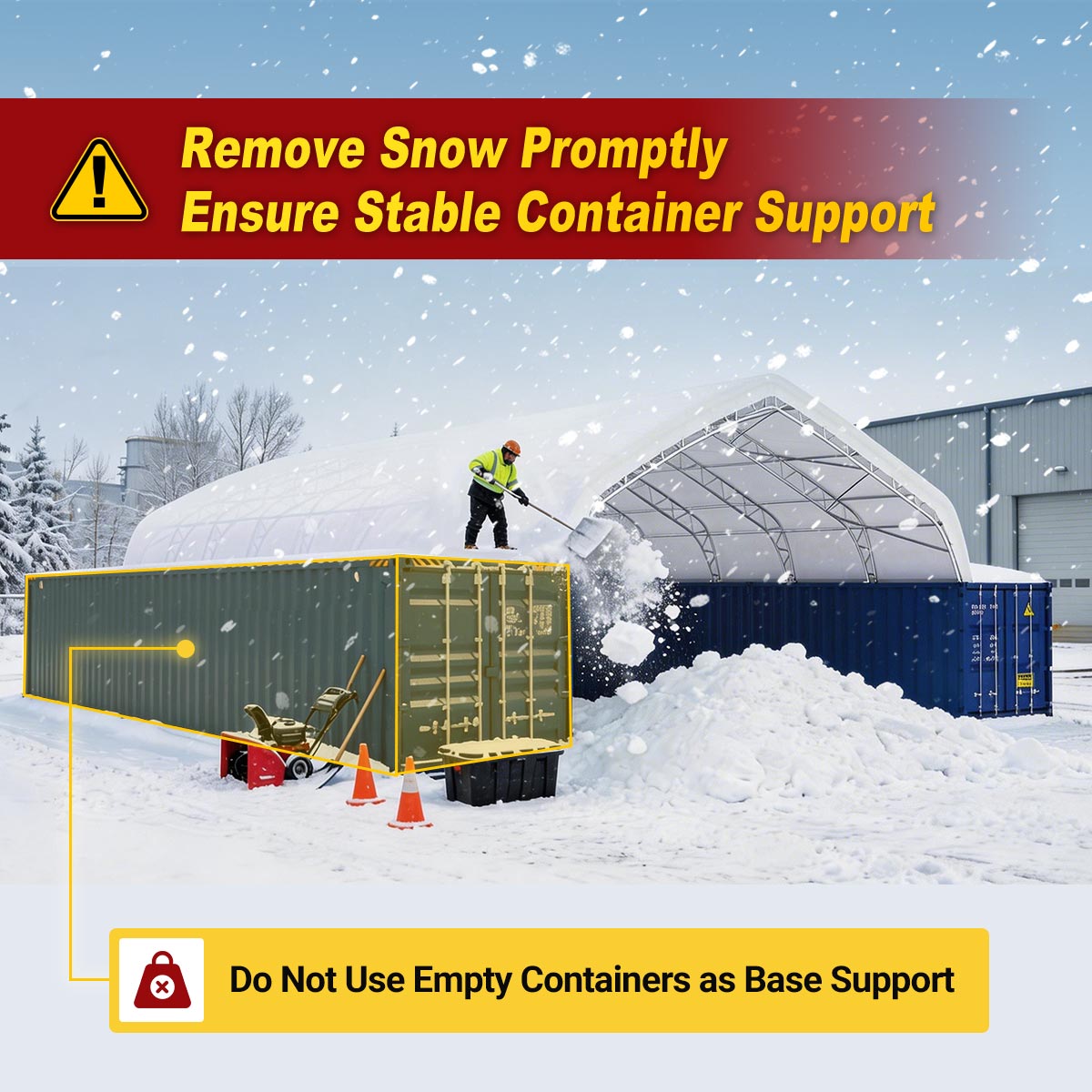 40'x40'x15' Double Truss Peak Container Canopy Shelter