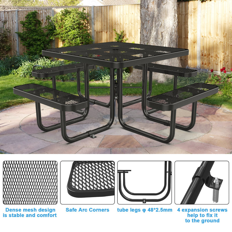 Square Metal Picnic Tables