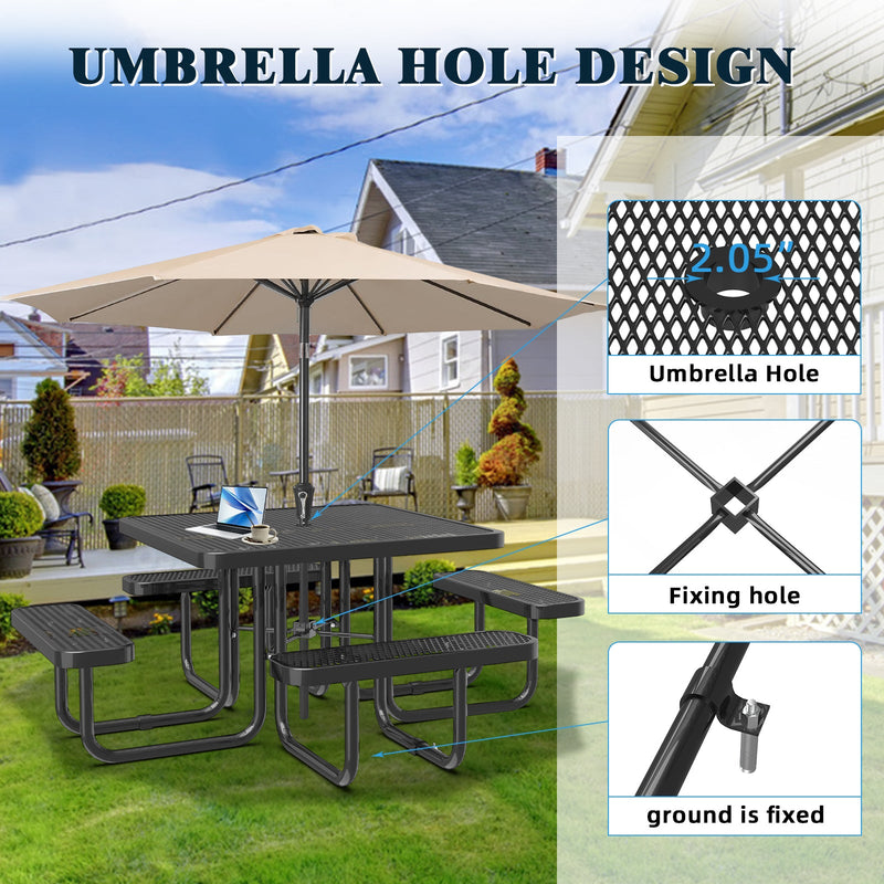 Square Metal Picnic Tables