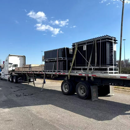 Steel fencing panels in transit