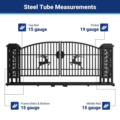 Steel tube measurements for 20ft single arc driveway gate with ornamental posts#style_single arc