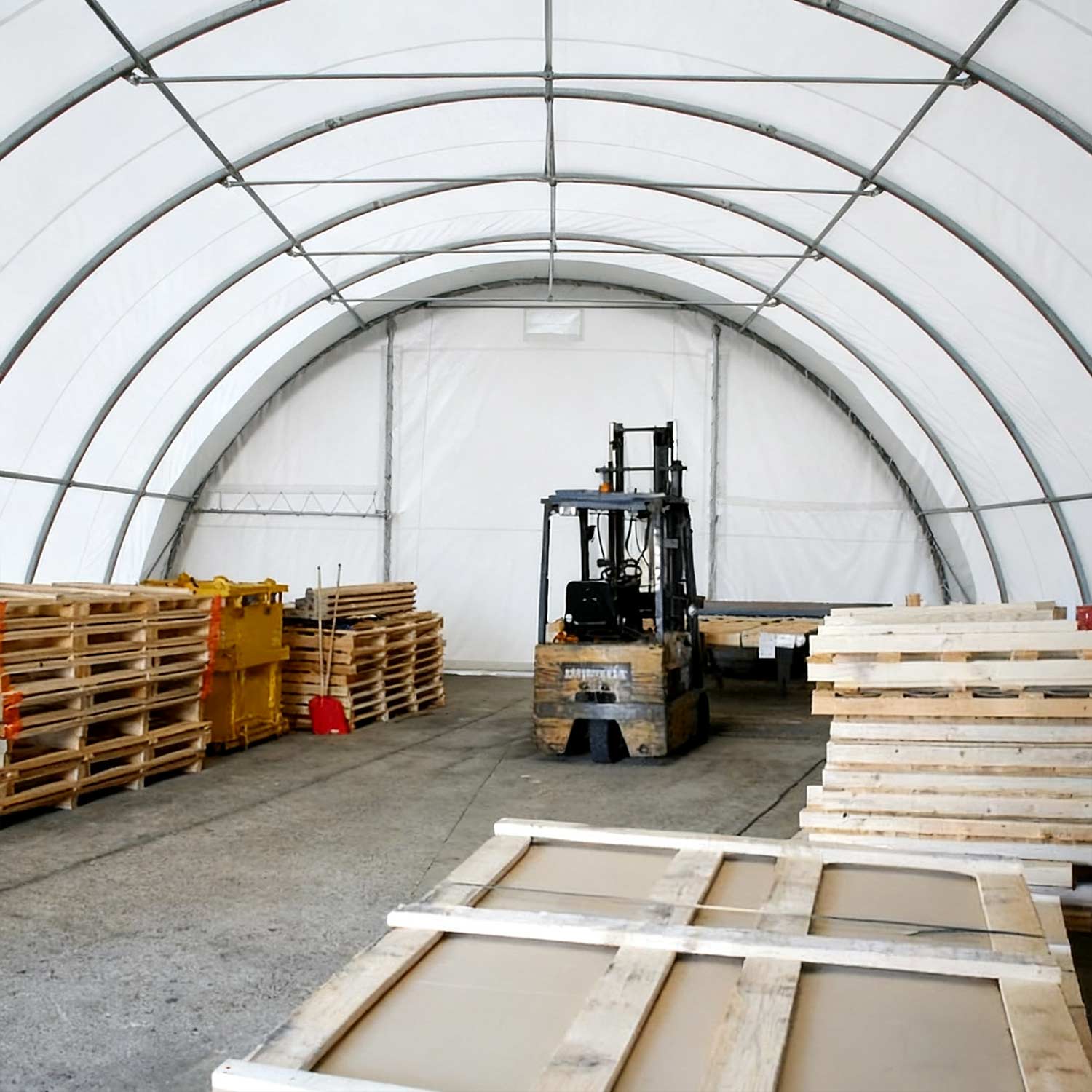 Storage shelter with tools inside