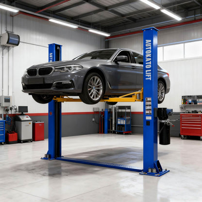 Two symmetric arms lift various vehicles steadily and safely