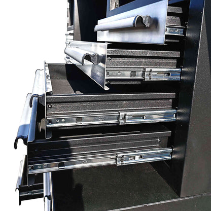 The 7ft workbench features drawers of different sizes