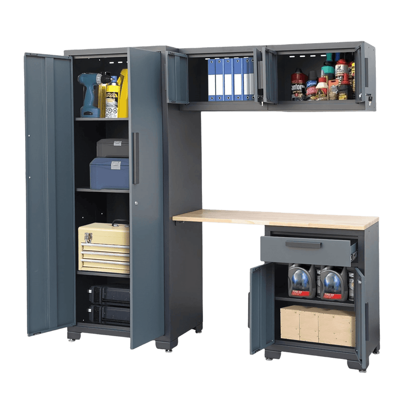 Chery Industrial 5 Piece Garage Storage Cabinet Set