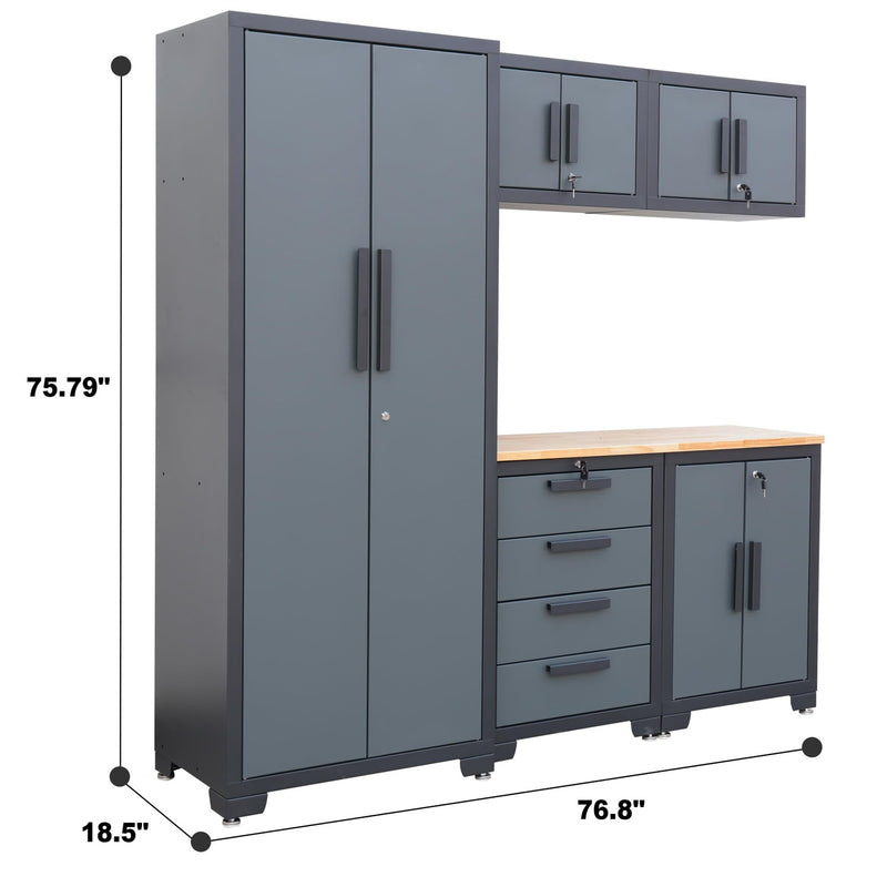 Chery Industrial 6-Piece Garage Storage Cabinet Set Metal Organization Cabinets