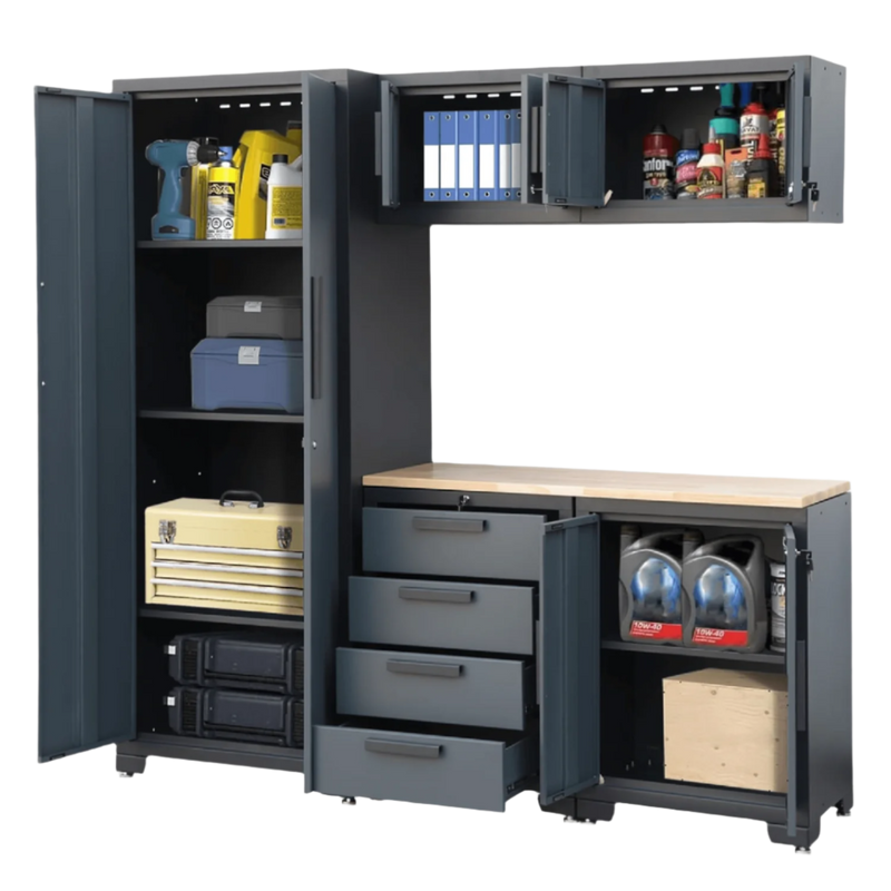 Chery Industrial 6-Piece Garage Storage Cabinet Set Metal Organization Cabinets