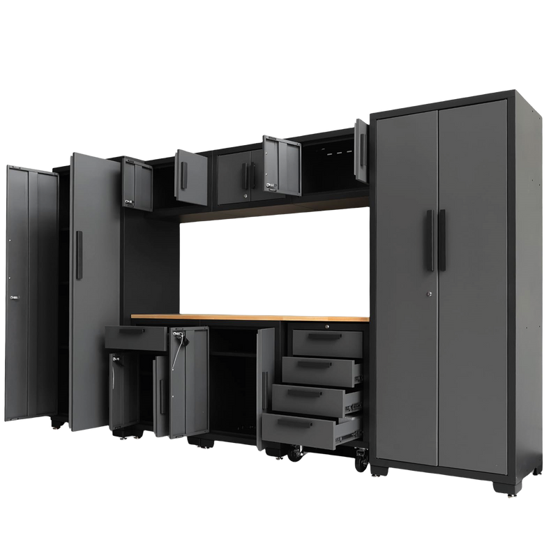 Chery Industrial 9-Piece Garage Storage Cabinet Set