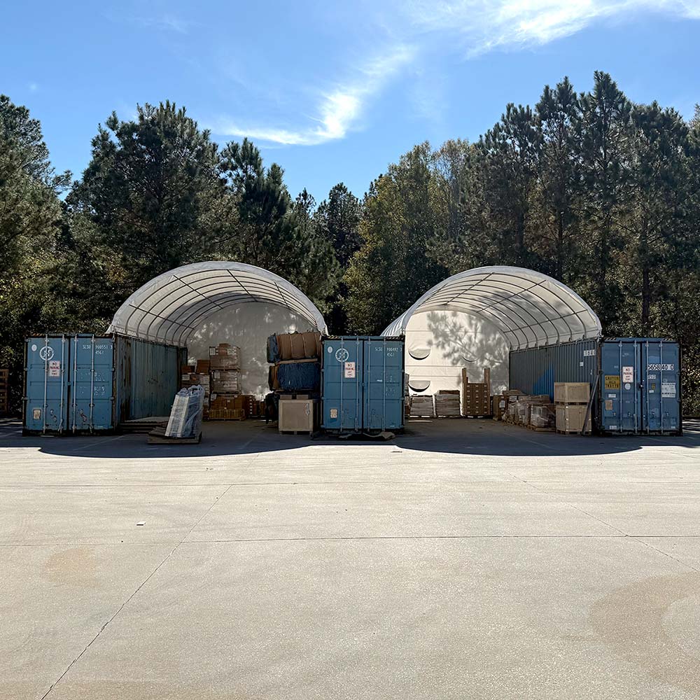 W20ft container shelter with real panel is used for storage of tools and equiment.