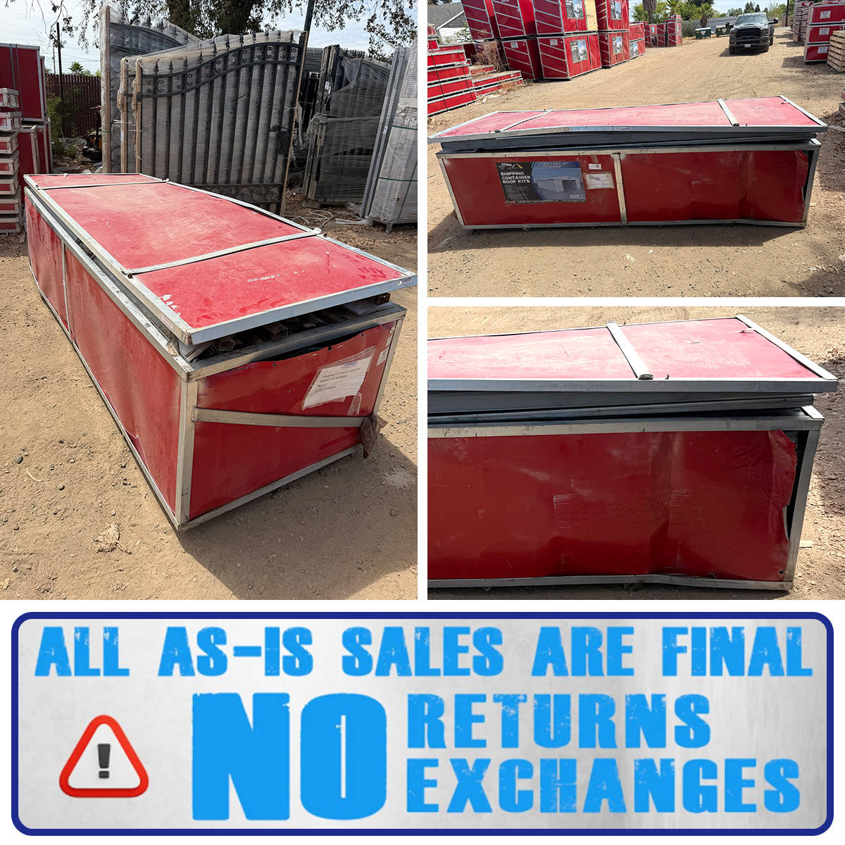 W36'xL40'xH4' Steel Shipping Container Roof Kit