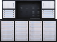 7ft Garage Workbench Cabinet (28 Drawers & Pegboard)