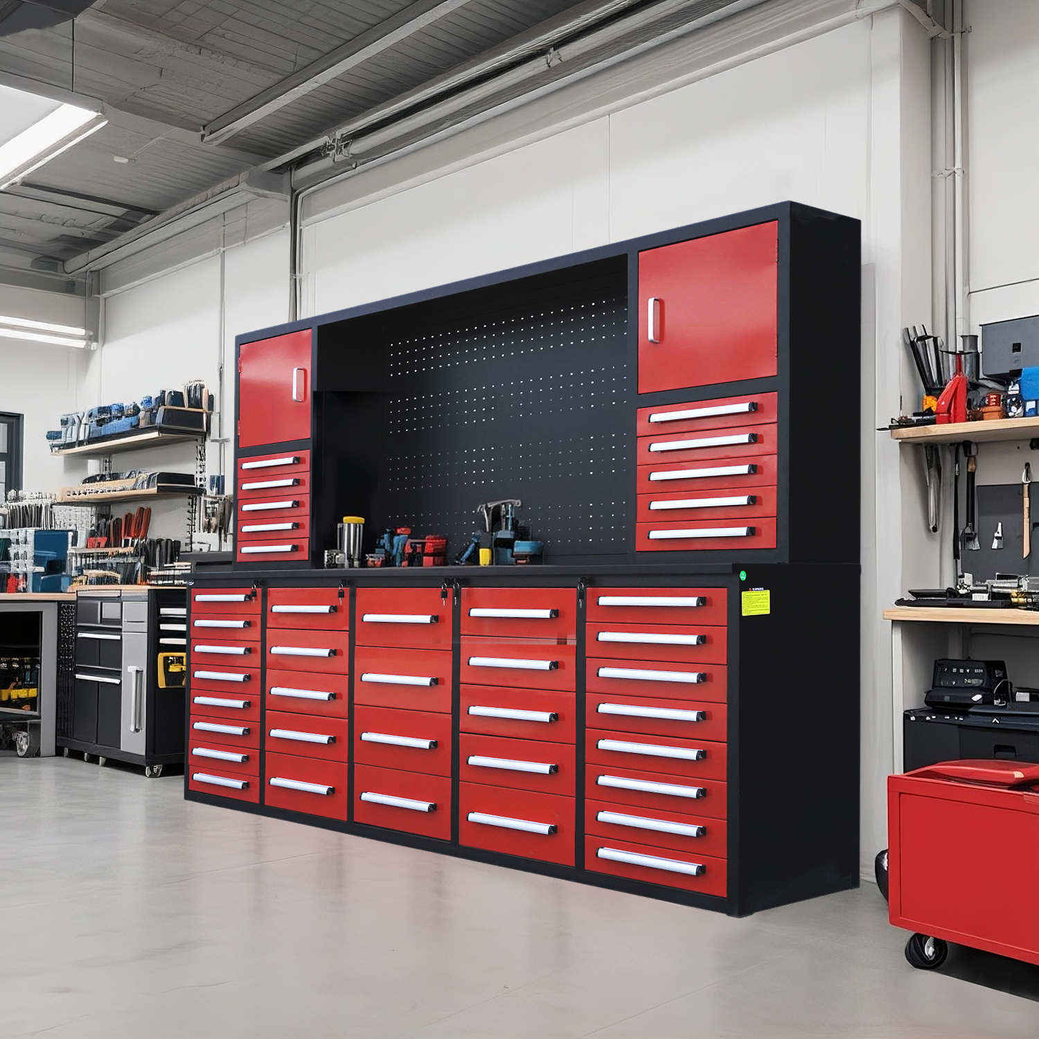 a 10ft garage cabinet in a basement