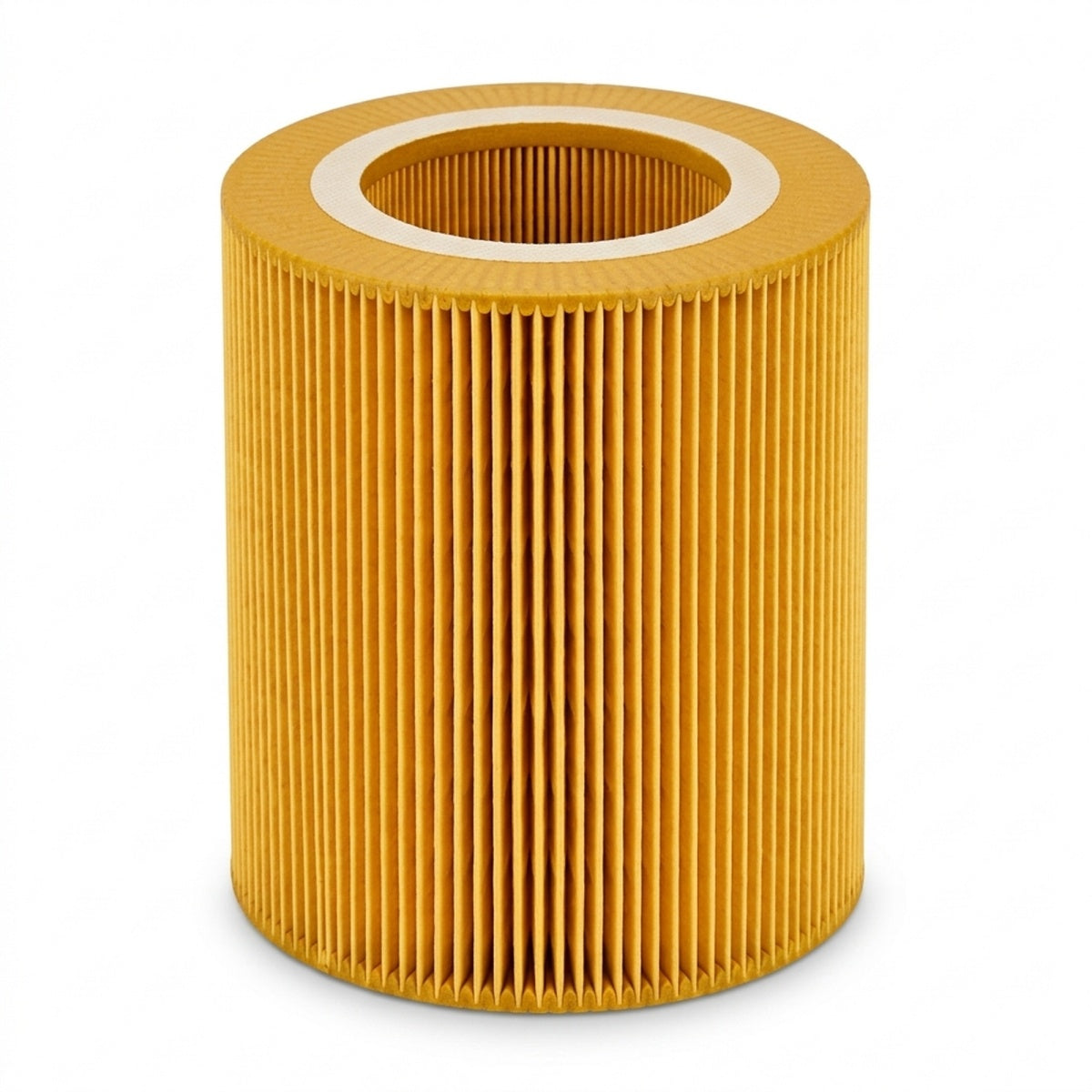 A cylindrical pleated air filter