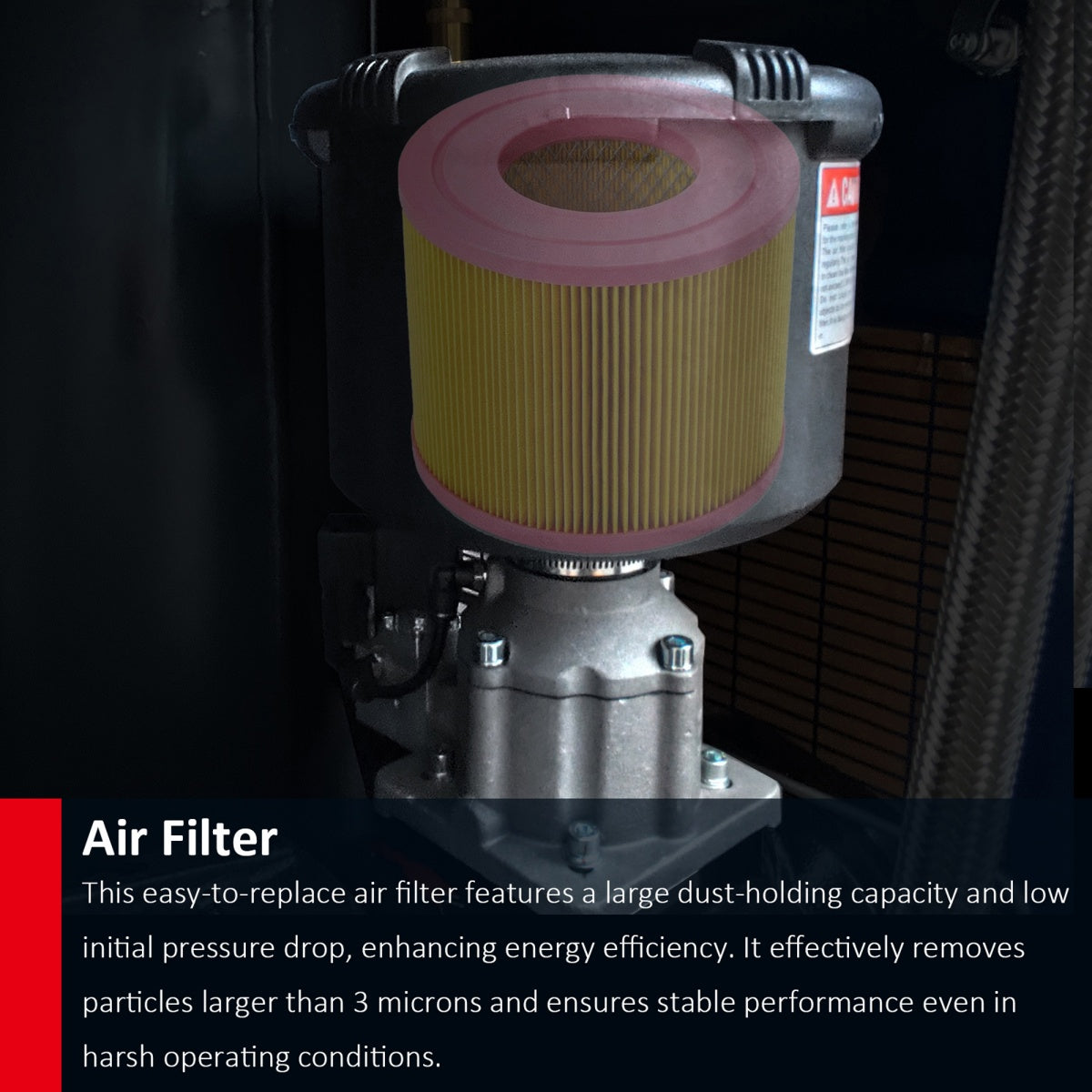 A close-up of an automotive air filter