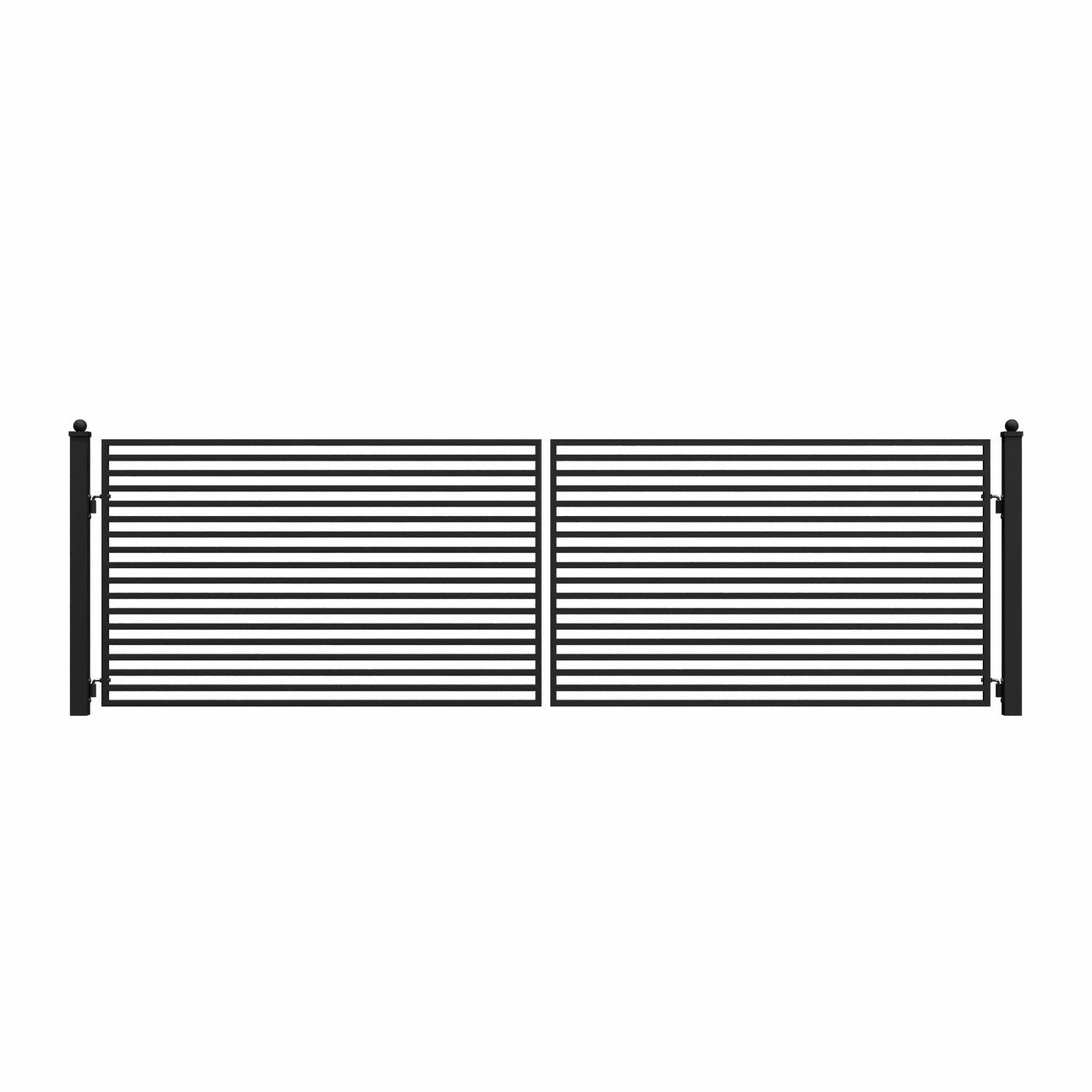 Aleko 18'x6' Steel Dual Swing Driveway Gate - MILAN Style
