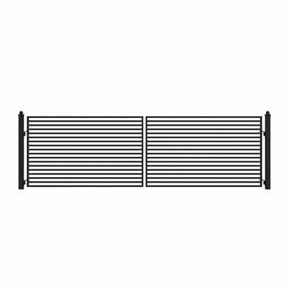 Aleko 18'x6' Steel Dual Swing Driveway Gate - MILAN Style