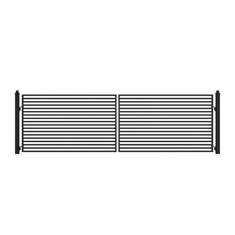 Aleko 18'x6' Steel Dual Swing Driveway Gate - MILAN Style