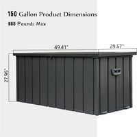 [AS-IS] 100 Gallon Outdoor Storage Deck Box Waterproof