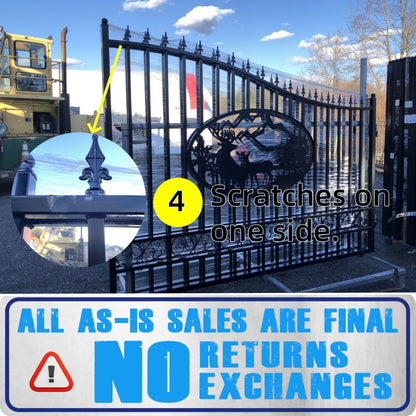 [AS-IS] 20ft Dual Swing Wrought Iron Gate - Deer Decor#4