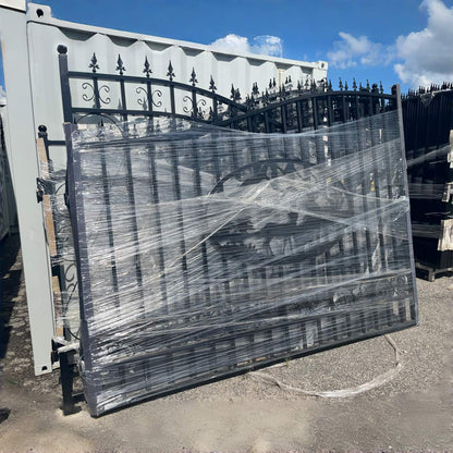 [AS-IS] 20x8 ft Steel Dual Swing Driveway Gate-Deer Style