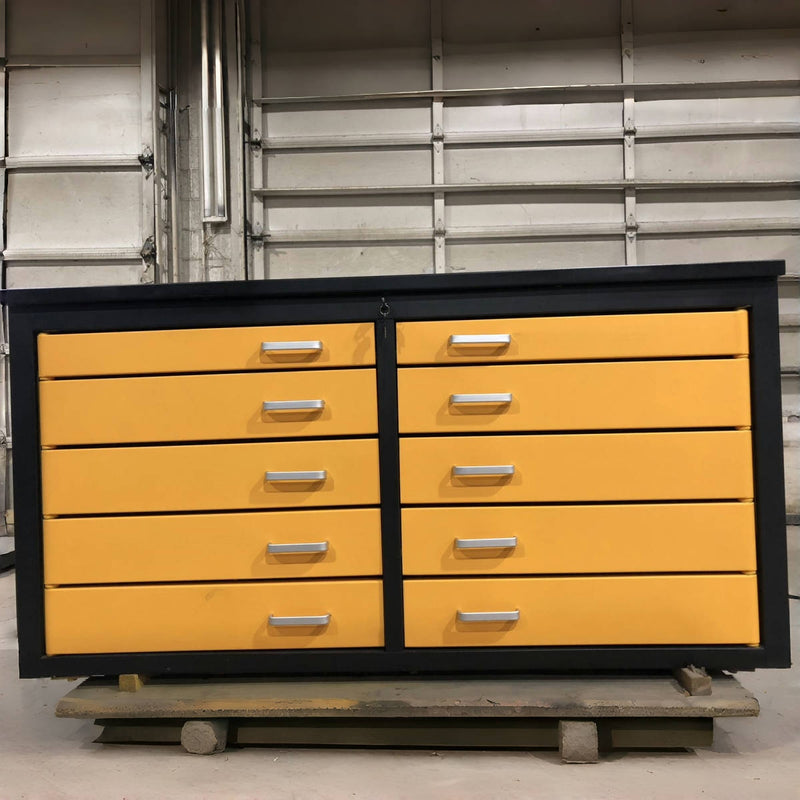 [AS-IS] 6ft Storage Cabinet with Workbench (10 Drawers)
