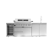 101" 6-Burner 85,000 BTU Outdoor Kitchen Island Grill with Storage Cabinets & Drawers